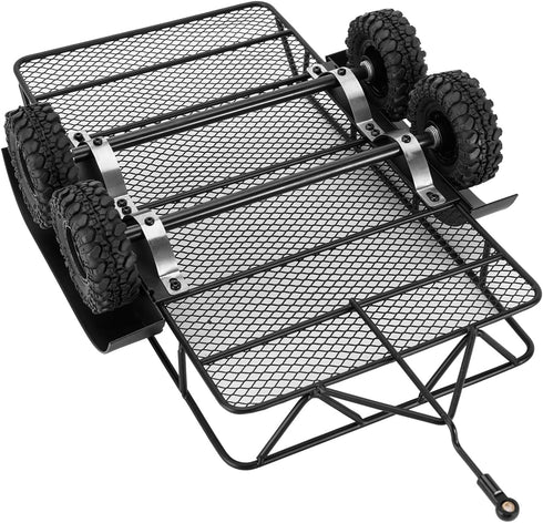 1/18 TRX4M K10 F150, 543g/each INJORA RC Trailer for Hauling Behind Car - Metal Hitch Mount Trailer for RC Crawler