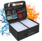 Photo Storage Box with Lock - DocSafe Fireproof Organizer with 16 Inner Photo Cases, Collapsible Portable Filing Safe