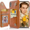 LOHASIC Wallet Case for iPhone XR, Brown, 5 Card Holder Phone Cover, Magnetic Clasp, Kickstand Flip Folio
