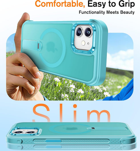 Anqrp 360 12/12 6.1" Rotatable Stand Magnetic Case for iPhone Pro with Adjustable Invisible Kickstand, [Compatible