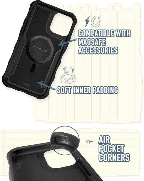 Smartish iPhone 13 Pro Protective Magnetic Case - Gripzilla Compatible with MagSafe, Rugged Heavy Duty Cover