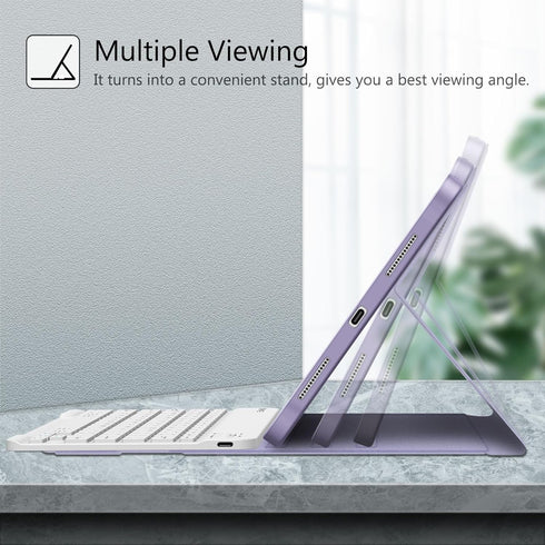 Fintie Keyboard Case for iPad 10th Gen 10.9 Inch (2022) with Pencil Holder, Soft TPU Back Cover, Lilac Purple