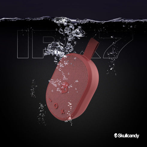Skullcandy Ounce Wireless Bluetooth Speaker, IPX7 Waterproof Mini Portable Speaker with 16 Hour Battery, Black Strap
