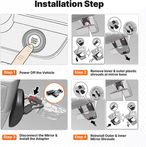 Rkakneecs (7-pin Dashcam Power Adapter Type B), Compatible with Select Nissan, Mitsubishi, Toyota, & More. Connects