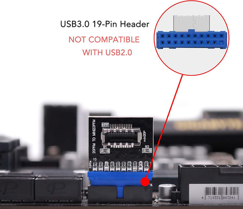 EZDIY-FAB USB 3.0 Internal Header to USB 3.1/3.2 Type-C Front Panel Adapter
