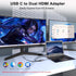 Movcle 2 4K@60hz HDMI Splitter for Dual Monitors, Dual HDMI Adapter for Monitors, Display, USB C to Double Adapter