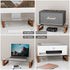 YEOUX Multi-Purpose Desktop Stand, Clear Floating Computer Monitor Riser with Natural Wood Base, Desk Organization