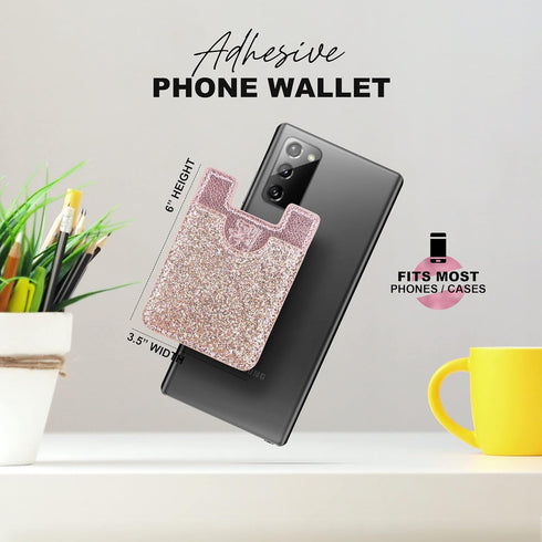 Glitter Koala Pouch - Stick On Wallet, Phone Card Holder (Black)
