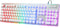 Typewriter Style Keyboard, 104 Keys USB Wired Retro with Metal Panel, Rainbow LED Backlit, Spill Resistant for