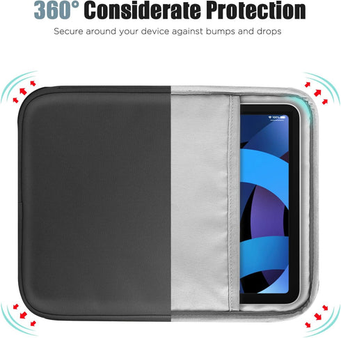 TiMOVO 9-11" Tablet Sleeve, Black Protective Bag with Pocket for iPad Air 11", iPad Pro 11", Galaxy Tab S9/S8/A7
