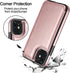 HianDier Wallet Case for iPhone 11 6.1-inch, Slim Protective Case with Credit Card Slot Holder, Rose Gold