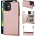 Bocasal Crossbody Wallet Case for iPhone 12 Mini, PU Leather Credit Card Holder with Detachable Strap, 5.4 inch (Rose