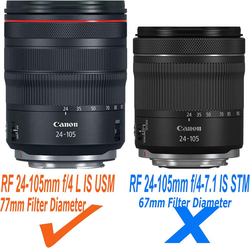 RF 24-105mm F4L Lens Hood - EW 83N Petal Bayonet Mount Shade, Reversible Non-Glare Finish for Canon Lens