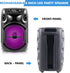 Technical Pro 8 Inch Bluetooth Speaker, 800 Watts with Woofer & Tweeter, Festival PA LED, True Wireless Stereo, 30 Feet