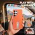 Samsung Galaxy S25 Ultra Case ExoGuard, Soft Skin-Friendly Silicone Cover, Adjustable Metal Kickstand - Orange