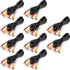 Spofit 3RCA Cable 10Pack 6ft Audio Video Composite 3-Male to 3-Male DVD Cable