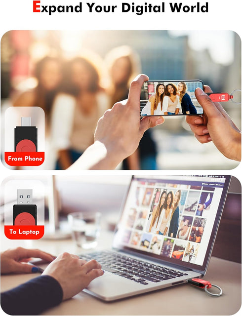 MOSDART 64GB Fast USB C Dual Flash Drive with Keychain - 2 in 1 OTG USB 3.1 Type-C Memory Stick