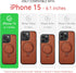 CHEEWADA 15 6.1", for iPhone Case with Stand Compatible with Magsafe Slim PU Leather & Durable TPU Drop Proof Magnetic