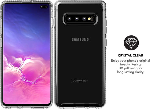 tech21 Protective Samsung Galaxy S10 Plus Case Ultra Thin Back Cover with BulletShield Protection - Clear