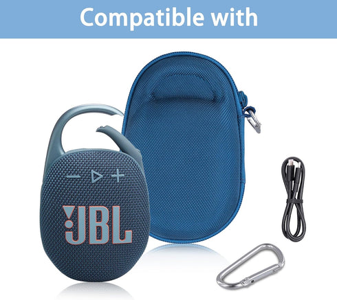 co2CREA Hard Carrying Case for JBL Clip 5 Waterproof Portable Wireless Mini Bluetooth Speaker (Blue)