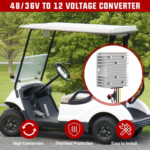 Nilight 48V 36V to 12V Voltage Converter, 120W 10A Waterproof DC to DC Reducer for Golf Cart Scooters
