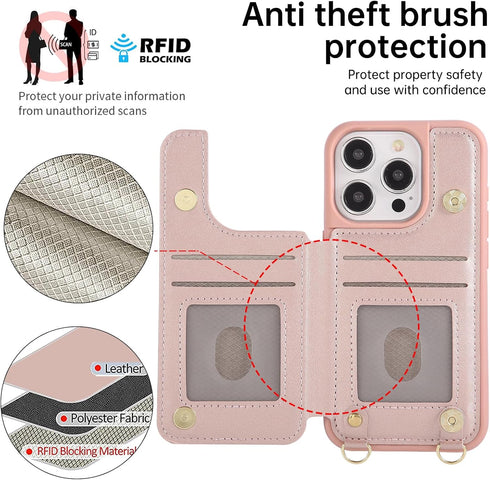 Jcxtrombulous 12/12 for iPhone Pro Wallet Case with Card Holder Slots and Strap, RFID Blocking Magnetic Flip Folio
