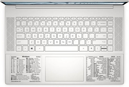 SYNERLOGIC Windows + Word/Excel Quick Reference Guide Keyboard Shortcut Stickers, No-Residue Vinyl (Clear/Small/Combo)