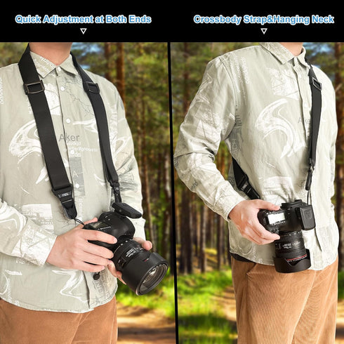 FIEIL Camera Strap with Quick Release Plate, Adjustable Camera Neck Strap, Comfort Camera Sling Strap, Quick Release