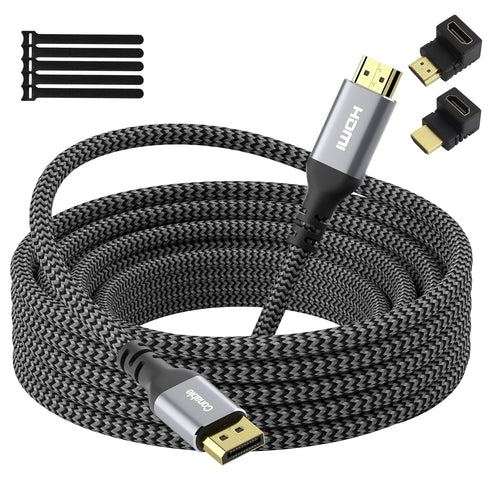 4K DisplayPort to HDMI Cable 15FT, 4K@60Hz HDR, High Speed Active Display