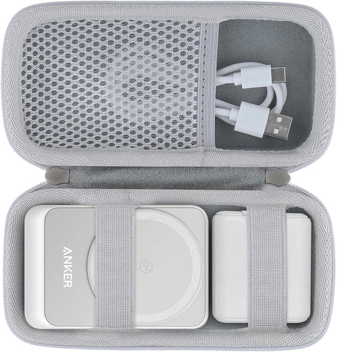 khanka Hard Travel Case for Anker MagGo 3-in-1 Charging Station, Qi2 Certified 15W MagSafe-Compatible Stand (White)