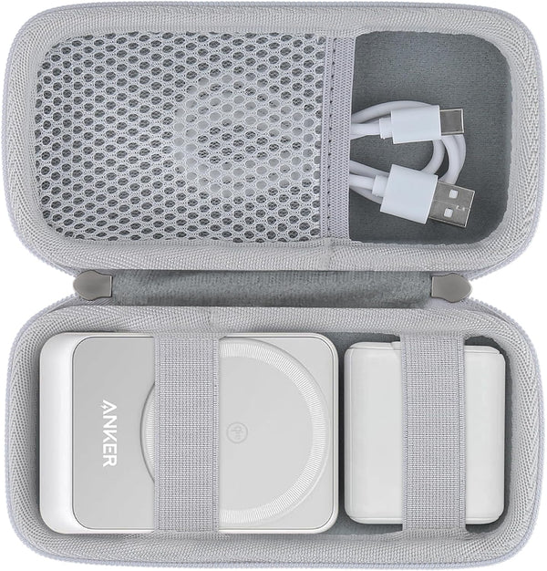 khanka Hard Travel Case for Anker MagGo 3-in-1 Charging Station, Qi2 Certified 15W MagSafe-Compatible Stand (White)