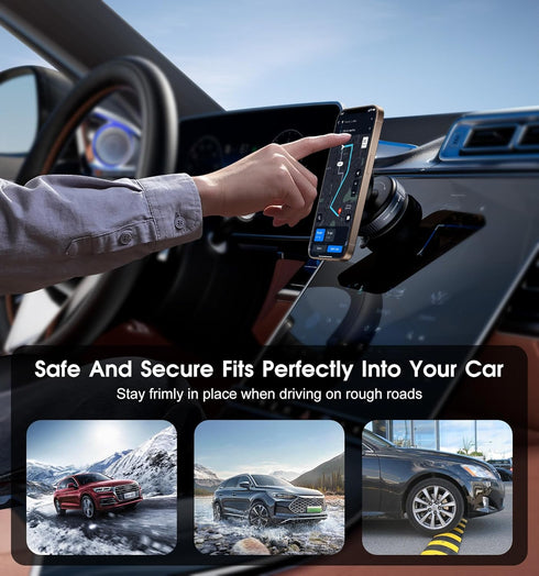 REOKILY 15 14 13 12 Latest Magnetic Car Phone Holder Ultra Vacuum Suction Cup Phone Mount Magnetic Car Mount Cell Phone