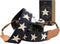 Padwa Lifestyle Pentagram Embroidered Camera Strap, Double Layer Cowhide Ends, 2" Cotton Woven Adjustable Vintage Neck