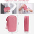 Skycase Electronic Organizer Travel Case - Pink Waterproof Double Layers Storage Bag for Accessories