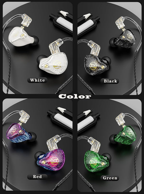 FEDAI DX2 Melody Wired Earbuds IEM HiFi Bass, Dynamic Dual Driver Sport Earphone with TPE Cable for Musicians (Purple