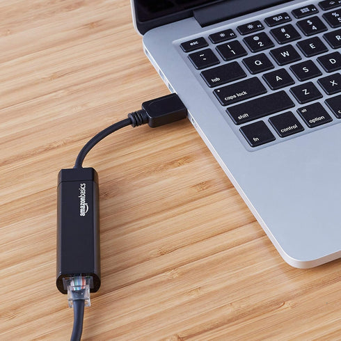 Amazon Basics USB 3.0 to 10/100/1000 Gigabit Ethernet Adapter, Black