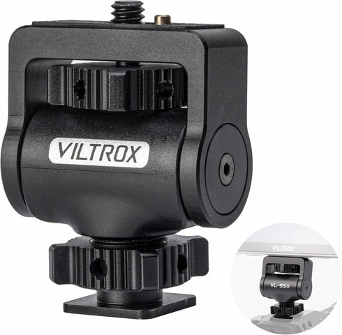 VILTROX Camera Monitor Mount with Cold Shoe, 360° Swivel and 180° Tilt Adjustable for 5" & 7" Field Monitors
