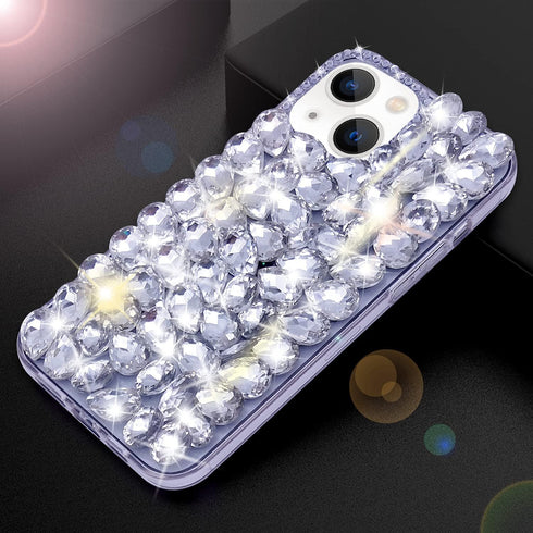 Bonitec 3D Glitter Sparkle Bling Case for iPhone 13 - Luxury Shiny Crystal Rhinestone Diamond Bumper Clear Gems
