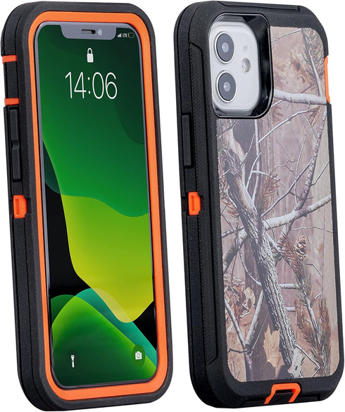 WallSkiN Case for iPhone 12 Mini (5.4"), Heavy Duty Full Body Military Grade Drop Protection Holder