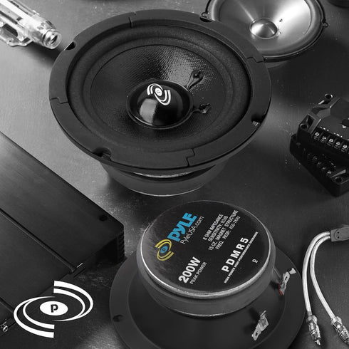 Pyle 5 Inch Woofer Driver - Upgraded 200 Watt Peak High Performance Mid-Bass Mid-Range Car Speaker, Black
