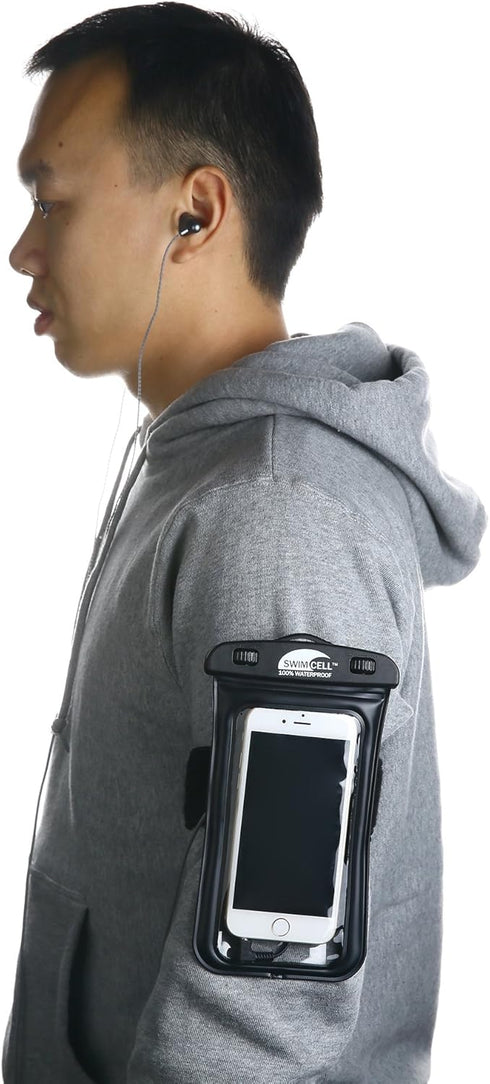 Waterproof Phone Holder Armband Case for Swimming, Running, Walking, Fits All Standard Size Phones up to 15cm