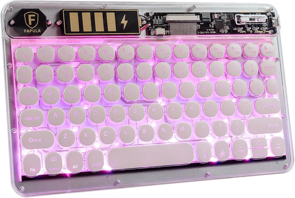 Wireless Bluetooth Keyboard for iPad, 10" Round Keys Mini Keyboard, Ultra-Slim Rechargeable for iPad (Light Pink)