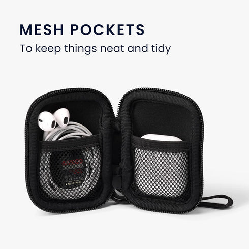 kwmobile Neoprene Case for in-Ear Headphones, 2.3 x 3.5 inches (Black)