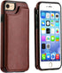 ONETOP Wallet Case for iPhone SE(2022), SE(2020), 7/8, Brown PU Leather, Card Holder, Kickstand