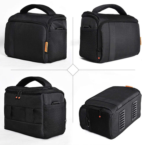 FOSOTO Waterproof Shoulder Camera Case Bag with Rain Cover, Compatible for Nikon D5600 D750 D3300 Canon Rebel SL2 T7i