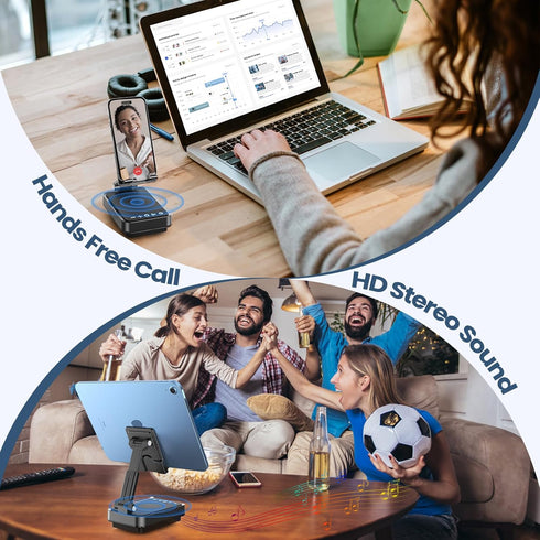 JTEMAN Gifts for Men, Cell Phone Stand with Wireless Bluetooth Speaker and Jumping Light, Unique Birthday Gifts for Him