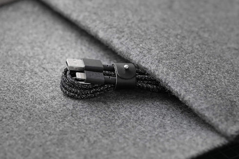 Native Union 4ft Belt Cable USB-A to Lightning - Durable Charging Cable with Leather Strap for iPhone 14, 13, 12