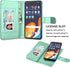 Njjex Galaxy S20 Ultra 5G Wallet Case, PU Leather Flip Cover with 9 Card Slots, Detachable Kickstand, Mint