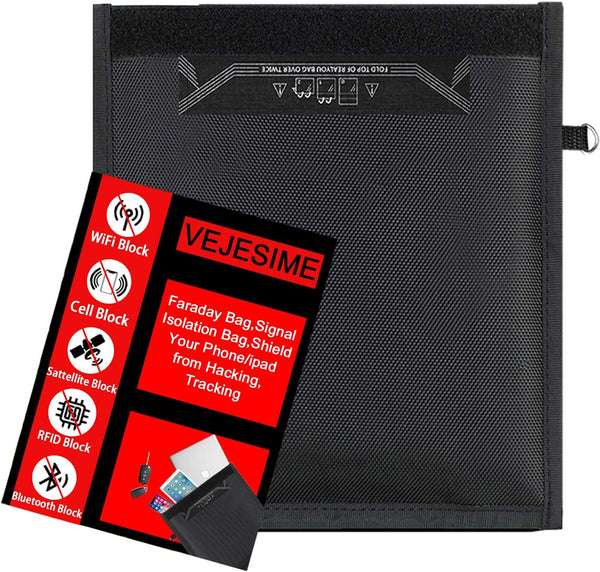 Farday Bag, Signal Isolation Bag - Shield Your Phone/iPad from Hacking, Tracking, EM Protection - 13.8"X17.7"