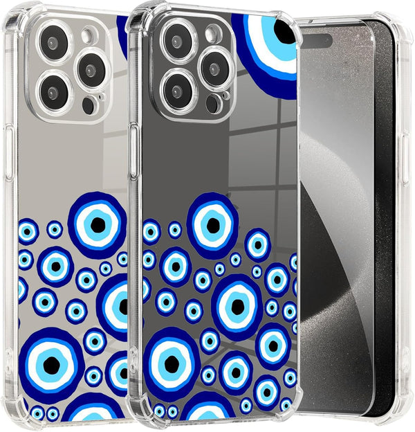 Roemary Eyes Case for iPhone 11, Blue Eyes Design with Screen Protector, Soft TPU Protective Case